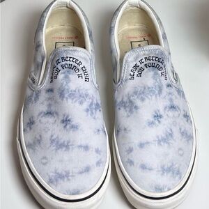 Vans Slip-On Tie-Dye Canvas Sneakers - White & Light Blue